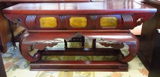 JAPANESE MEIJI GILDED RED LACQUER ZELKOVA TEMPLE DESK (1 of 10)