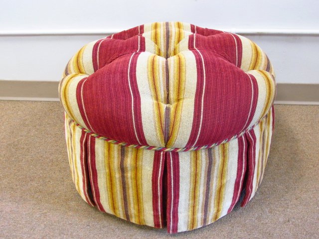 STRIPED FABRIC OTTOMAN (1 of 2)