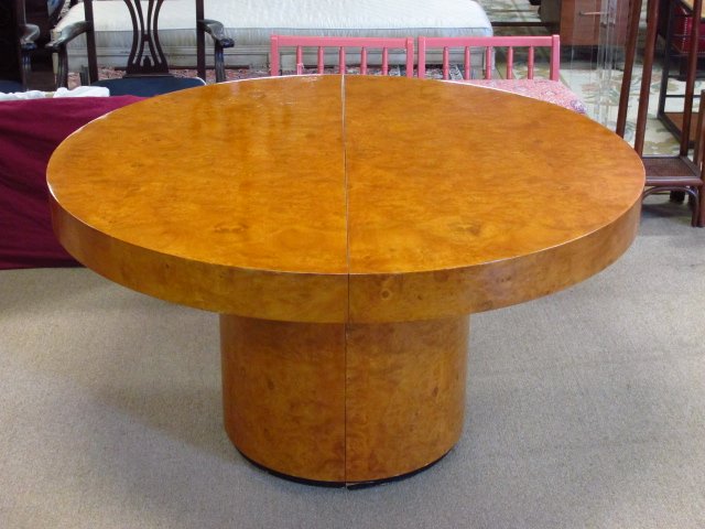 LARGE MID CENTURY BURLED WOOD DINING TABLE (1 of 8)