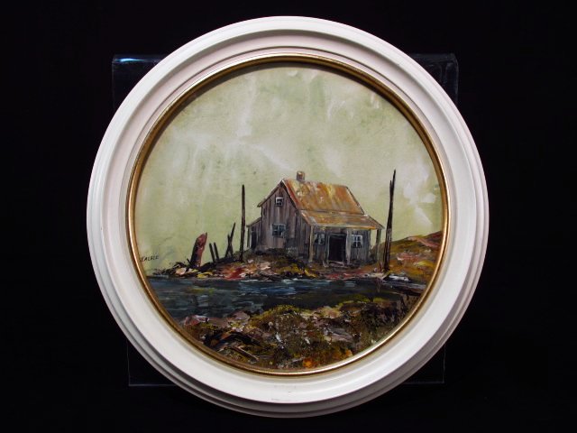 JACQUELINE ALGEE ROUND MIXED MEDIA PAINTING (1 of 4)