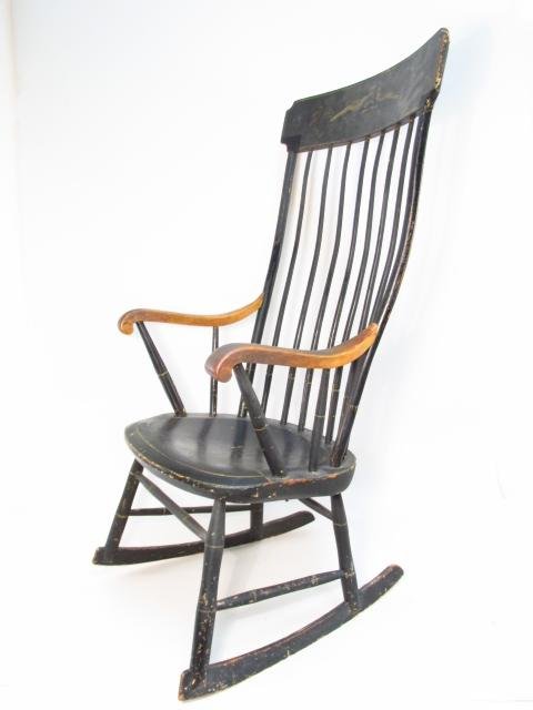 EARLY 19TH C NEW ENGLAND STYLE WINDSOR ROCKING CHAIR (1 of 9)