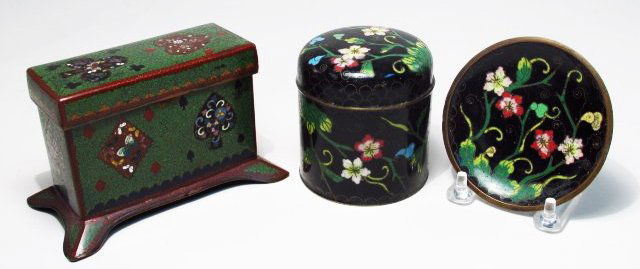 THREE PIECES CHINESE CLOISONNE (1 of 10)