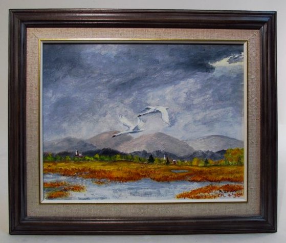 SMALL ACRYLIC ON CANVAS PAINTING BY R. SHAW (1 of 6)