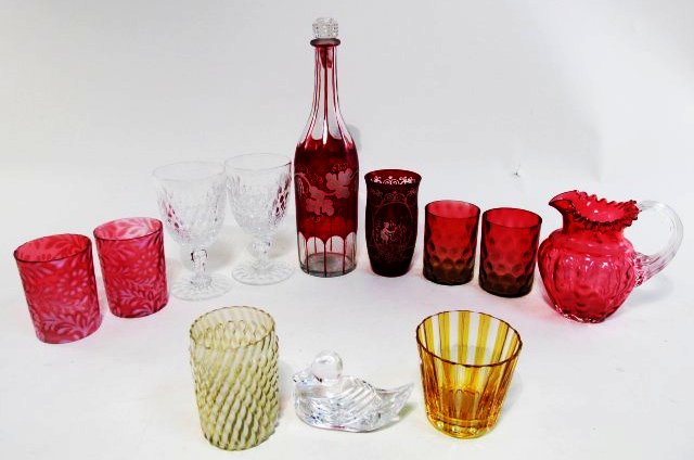 GLASS LOT: VICTORIAN, WATERFORD, WEBB CRYSTAL, 12 PCS (1 of 9)