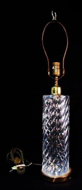 WATERFORD CRYSTAL LAMP WITH BRASS BASE (1 of 8)