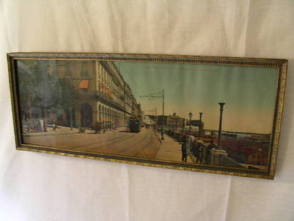 LEHNERT & LANDROCK PHOTOGRAPH COLOR PHOTO ARABIA: Lot 1120: LEHNERT & LANDROCK PHOTOGRAPH COLOR PHOTO ARABIA - Measures 6 1/2" tall by 16 1/4" wide framed. Colors strong. Signed on upper right "16 Alger - Boulevard De La Repulblique ET Square