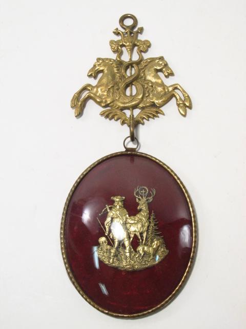 MINIATURE FRAMED EMBOSSED BRASS PLAQUE DISPLAY W/ (1 of 10)