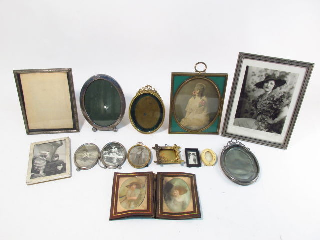VINTAGE PHOTOGRAPH FRAME LOT, STERLING, GUILLOCHE (1 of 9)