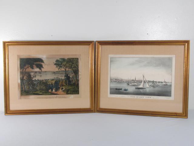 TWO CURRIER & IVES HAND COLORED PRINTS: THE NARROW (1 of 8)