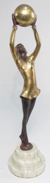 JOSEF LORENZL ART DECO STYLE PATINATED BRONZE SCULPTURE (1 of 8)