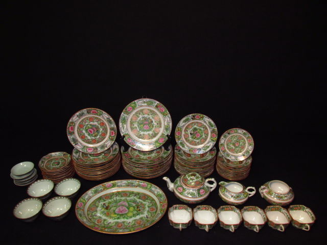 CHINESE ROSE MEDALLION DINNERWARE SET: 66 PCS (1 of 7)