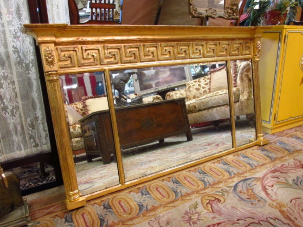 NEOCLASSICAL STYLE GILDED OVER THE MANTEL MIRROR (1 of 5)