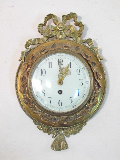 LATE 19TH C FRENCH ORMOLU WALL CLOCK (1 of 9)