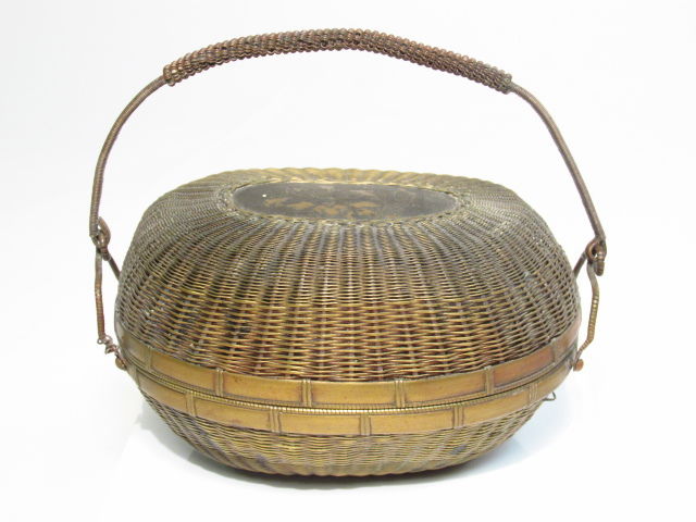 JAPANESE MEIJI PERIOD BRONZE WIRE BASKET (1 of 9)