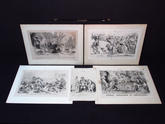 FIVE LARGE HONORE DAUMIER LITHOGRAPHS (1 of 10)