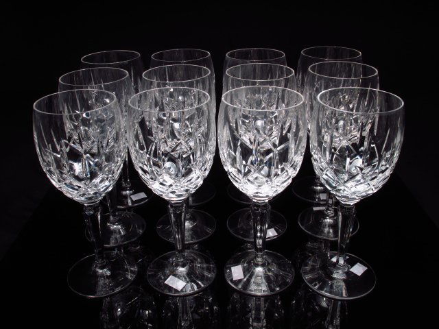TWELVE WATERFORD STYLE CUT CRYSTAL STEMS (1 of 6)