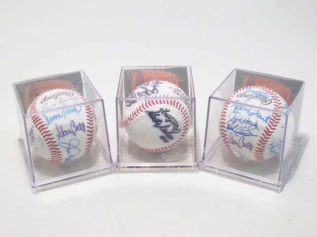 THREE MLB PLAYER SIGNED BASEBALLS (1 of 9)