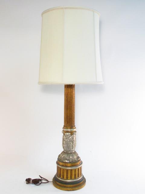 METALLIC FINISHED PILLAR FORM TABLE LAMP (1 of 10)
