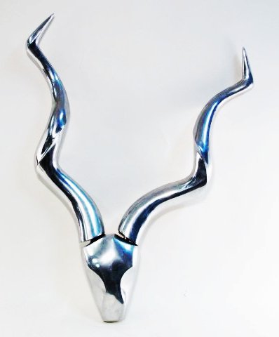 HOLLYWOOD REGENCY CAST ALUMINUM KUDU/COW HEAD (1 of 4)
