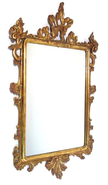 VINTAGE ROCOCO STYLE GILDED WALL MIRROR (1 of 6)