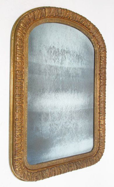 19TH C ROCOCO STYLE GILDED WALL MIRROR (1 of 6)