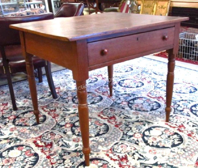 19TH C CHERRY WOOD ONE DRAWER WORK TABLE (1 of 7)