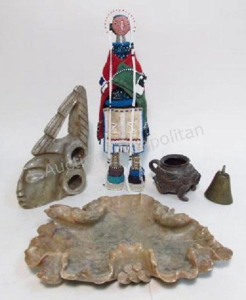 PRIMITIVE DECORATIVES, SCULPTURES, ETC. 5 PCS (1 of 9)