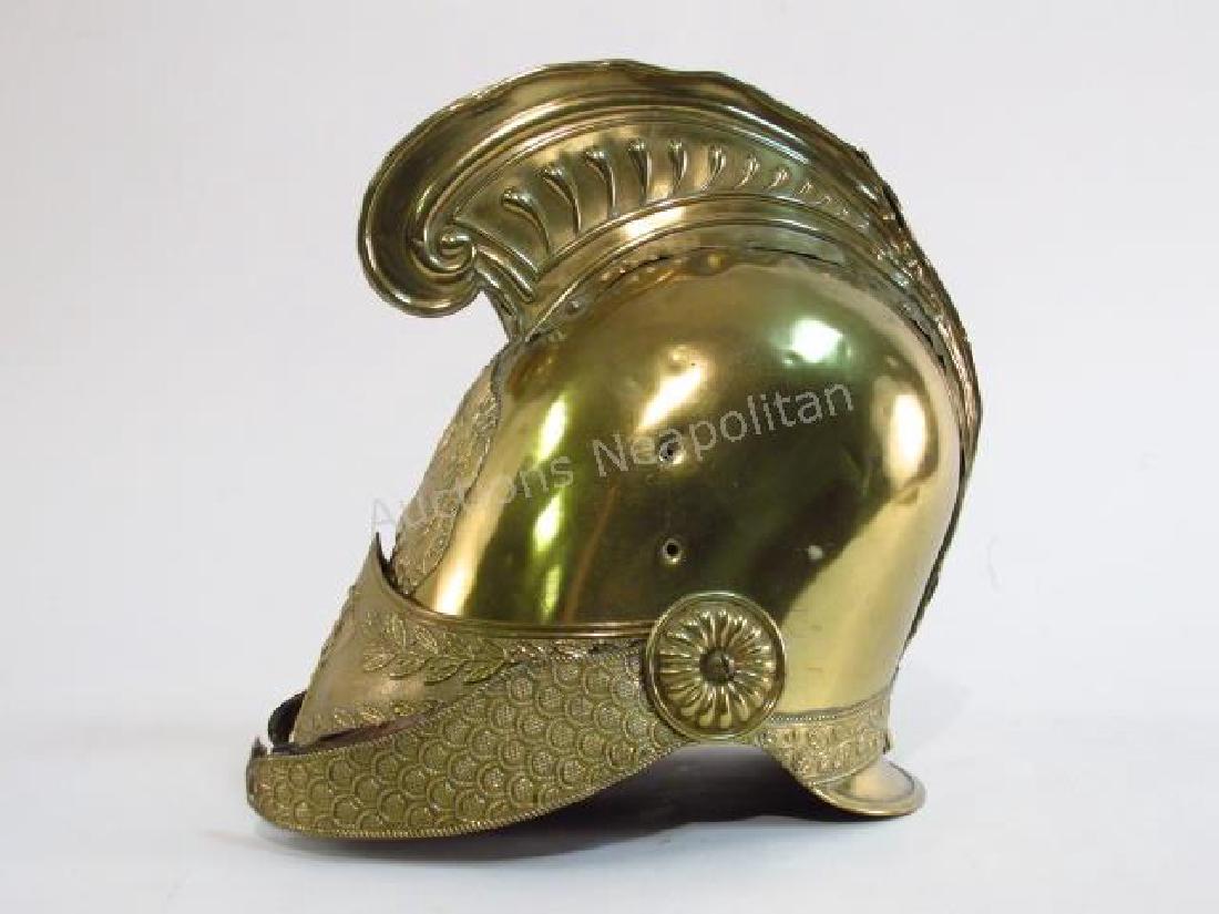 LATE 19TH C FRENCH BRASS FIRE HELMET (1 of 8)