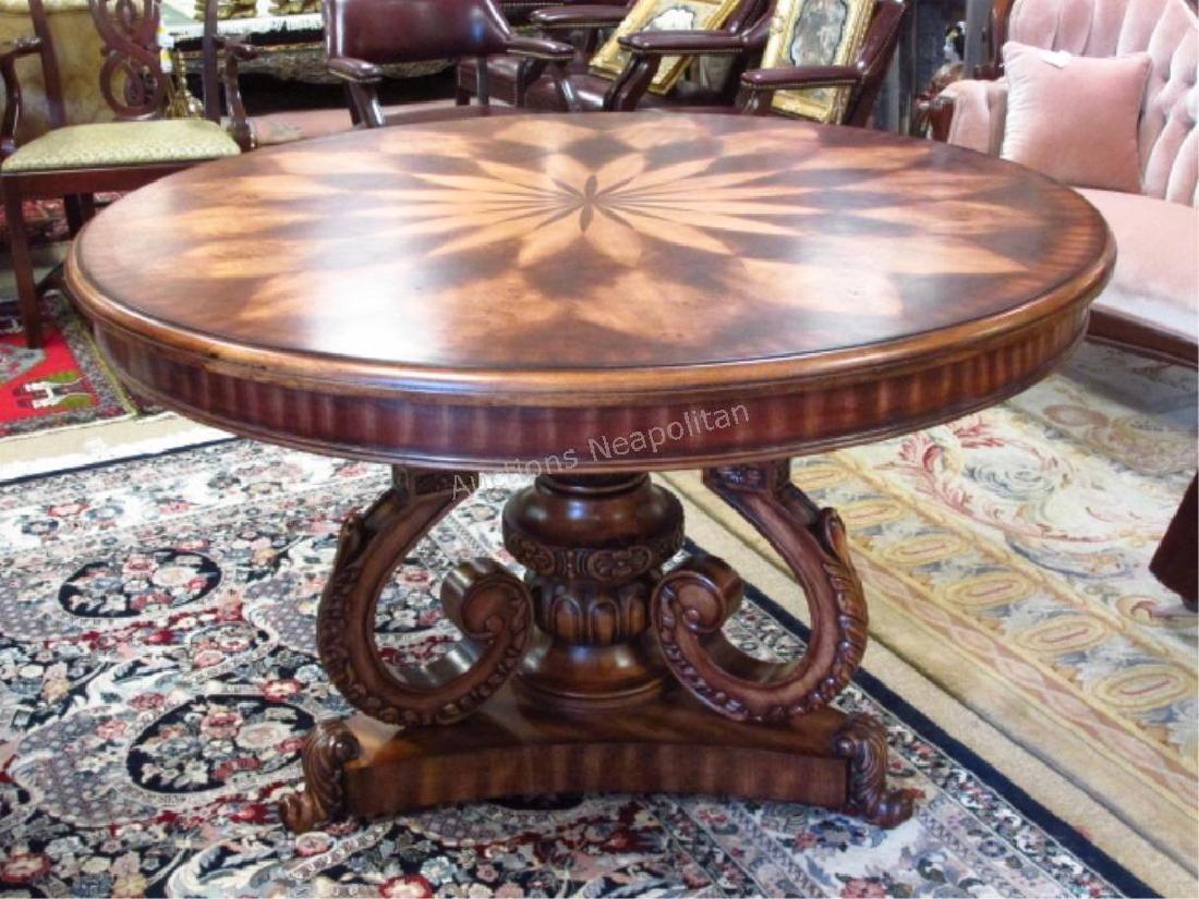 LARGE CIRCULAR PARQUETRY INLAID DINING TABLE (1 of 5)