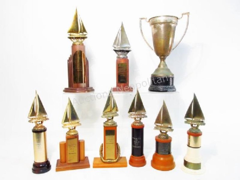 NINE ASSORTED MID CENTURY YACHT RACING TROPHIES (1 of 10)