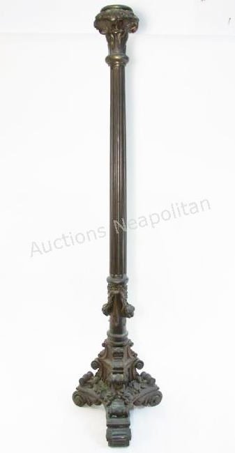 ANTIQUE NEOCLASSICAL STYLE BRONZE CLAD LAMP POST (1 of 9)