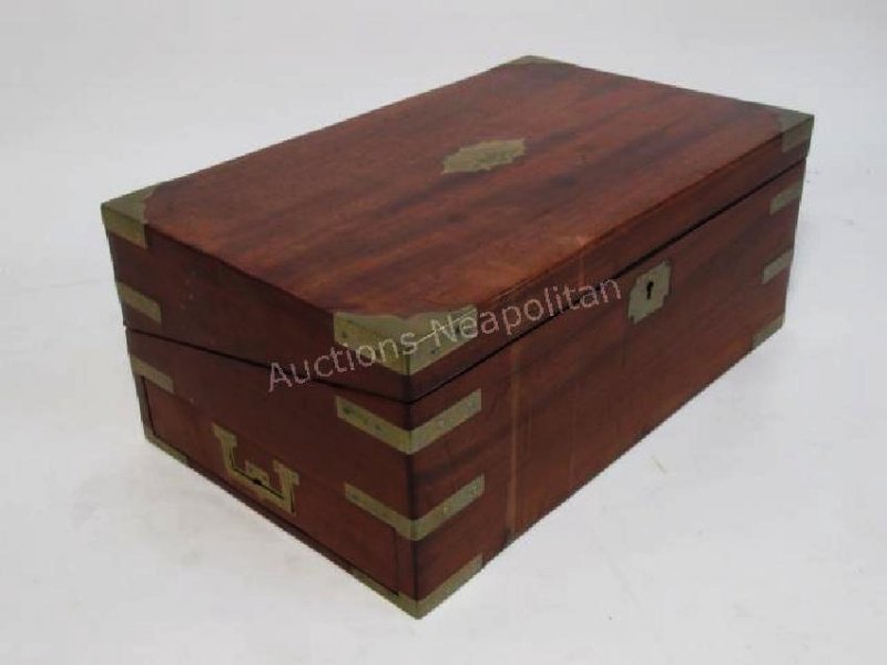 19TH C ROSEWOOD & BRASS LAP DESK WRITING BOX (1 of 7)