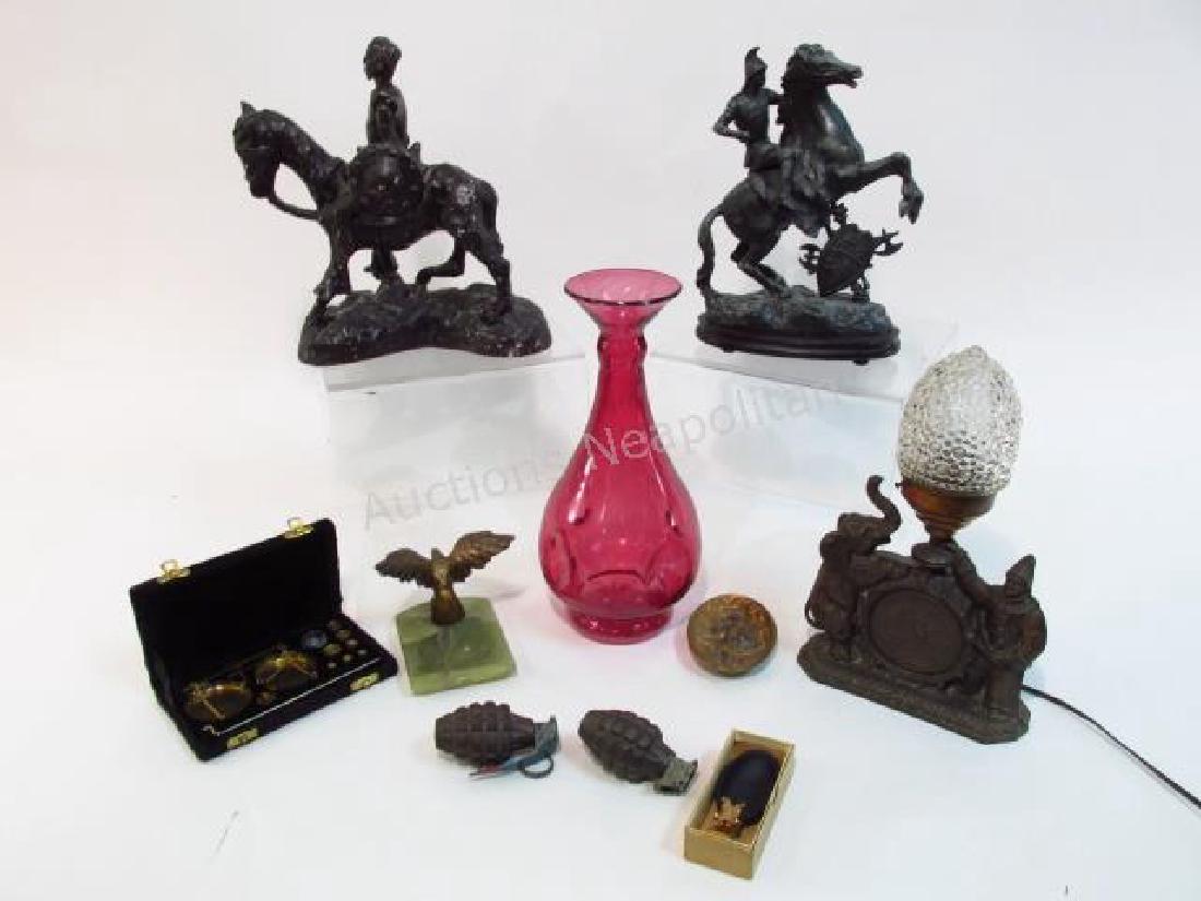 ASSORTED DECORATIVES: ART DECO LAMP, ASHTRAY, GREN (1 of 10)