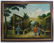 VINTAGE CHINESE GARDEN SCENE OIL ON CANVAS PAINTIN