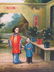 VINTAGE CHINESE GARDEN SCENE OIL ON CANVAS PAINTIN - 3