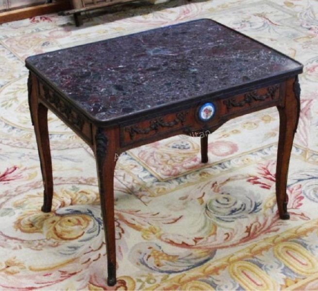 LOUIS XV STYLE MARBLE TOP SIDE TABLE (1 of 9)