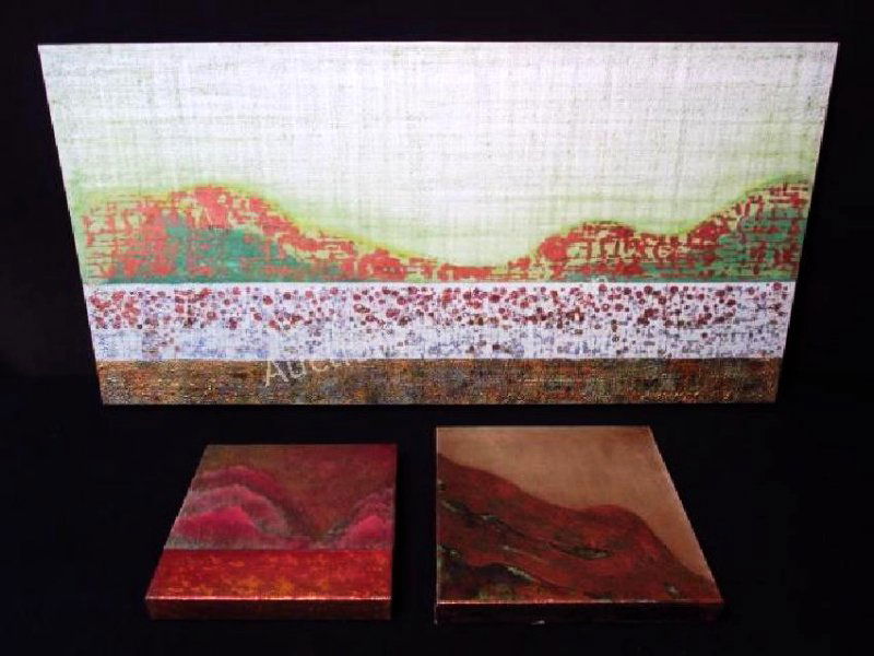 THREE ANDRE PARADIS MIXED MEDIA PAINTINGS ON CANVA (1 of 10)