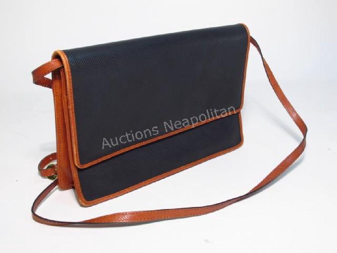 BOTTEGA VENETA BLACK PVC & BROWN LEATHER PURSE (1 of 4)