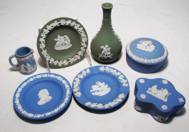 SEVEN PIECES WEDGWOOD JASPERWARE (1 of 10)