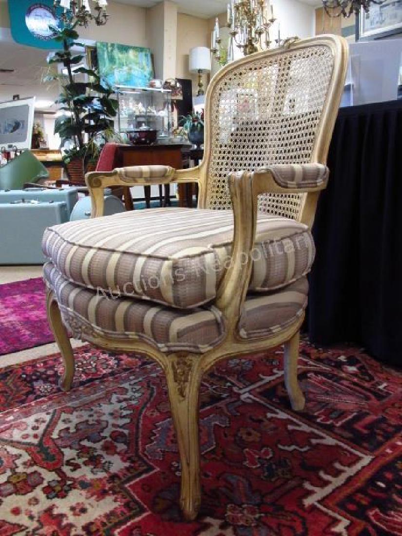 FRENCH COUNTRY STYLE BERGERE ARMCHAIR W/ CANE (1 of 7)