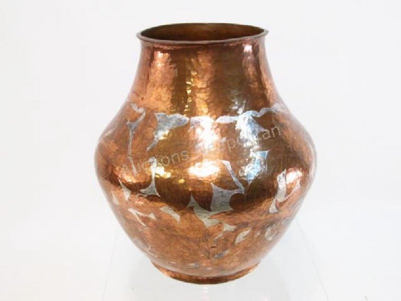 HAND WROUGHT MIXED METAL COPPER POT (1 of 5)