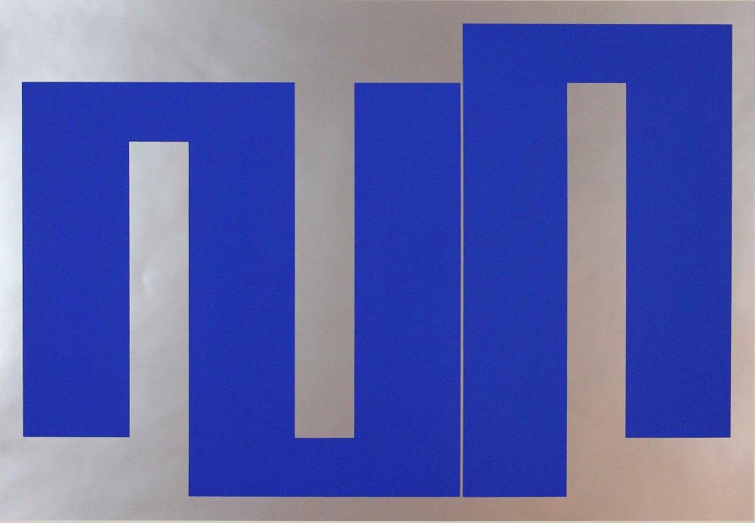 Julije Knifer, Meander, 1972: Serigrafia a colori; Dimensioni foglio 50 x 70 cm; Firmata in basso a destra a matita dall'Artista; Numerata 7/100; Certificato di autenticitÃ . Color serigraph; Paper sizes 50 x 70 cm; Signed lower