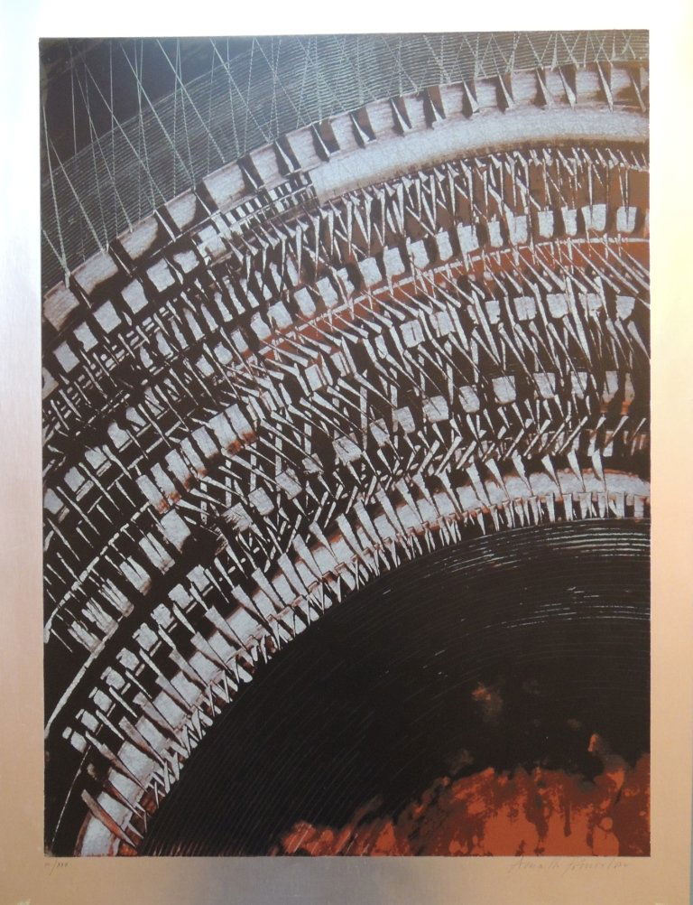 Arnaldo Pomodoro, Untitled: Intaglio relief; Paper sizes cm 75,5 x 57; Edition III/XXV Signed lower right and numbered lower left in crayon by the Artist; COA provided