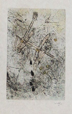 Roberto Matta, Untitled: Etching aquatint on Japon paper; Paper sizes cm 44 x 31,5; Image sizes cm 28 x 18; Signed lower right and numbered lower left in crayon by the Artist; Edition 59/100 COA provided