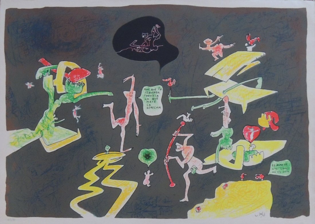 Roberto Matta, Untitled: Color lithograph; Paper sizes cm 50 x 69,5; Signed lower right and numbered lower left in crayon by the Artist; Edition 42/80; COA provided