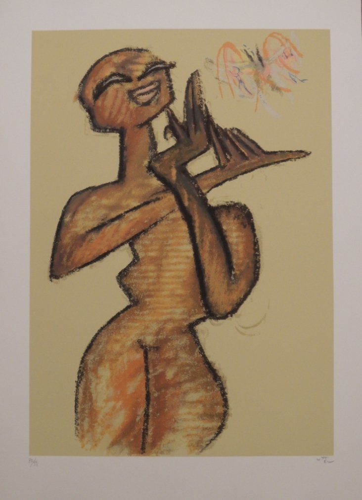 Roberto Matta, Nu debout: Color lithograph; Paper sizes cm 87,5 x 63,5; Image sizes cm 72,5 x 50; Signed lower right and numbered lower left in crayon by the Artist; Edition 83/99; COA provided