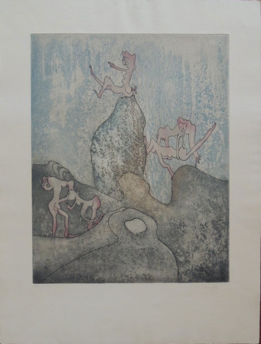 Roberto Matta, Untitled: Etching aquatint on Arches paper; Paper sizes cm 65 x 50; Image sizes cm 47,5 x 37,5; Signed lower right; Edition XIX/XXV; COA provided