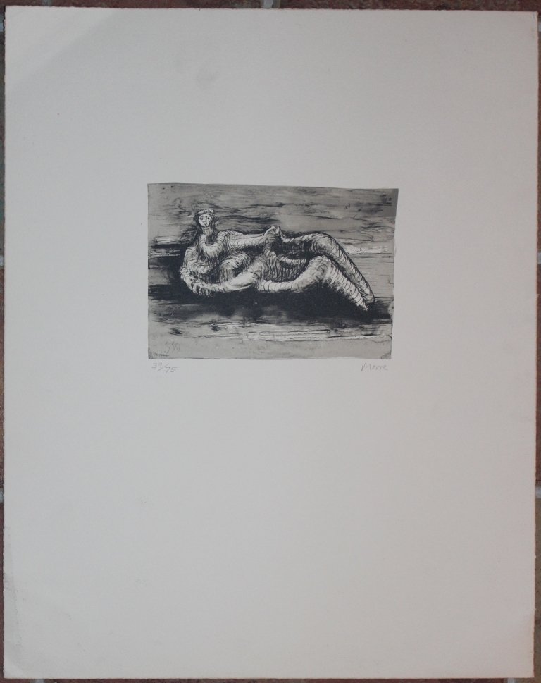 Henry Moore, Untitled: Lithograph; Paper sizes cm 50 x 40; Signed lower right and numberes lower left in crayon by the Artist; Edition 39/75; COA provided