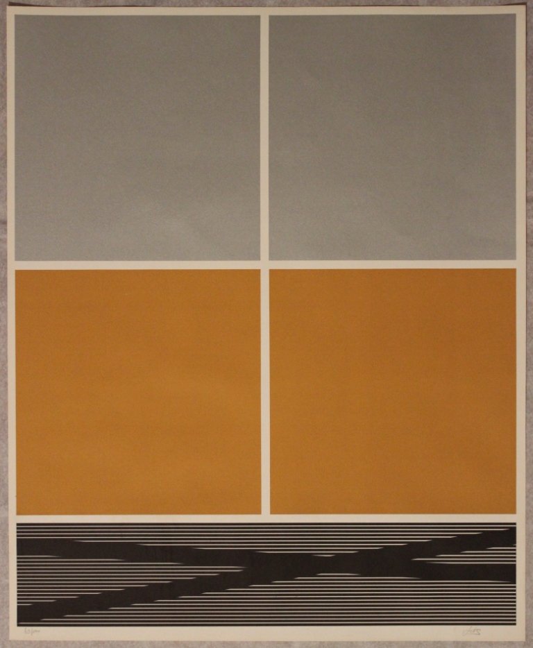 Soto Jesus Rafael, Untitled: Color serigraph; Paper sizes 73 x 60 cm; Signed lower right in pencil by the Artist; Numbered 63/100; COA provided