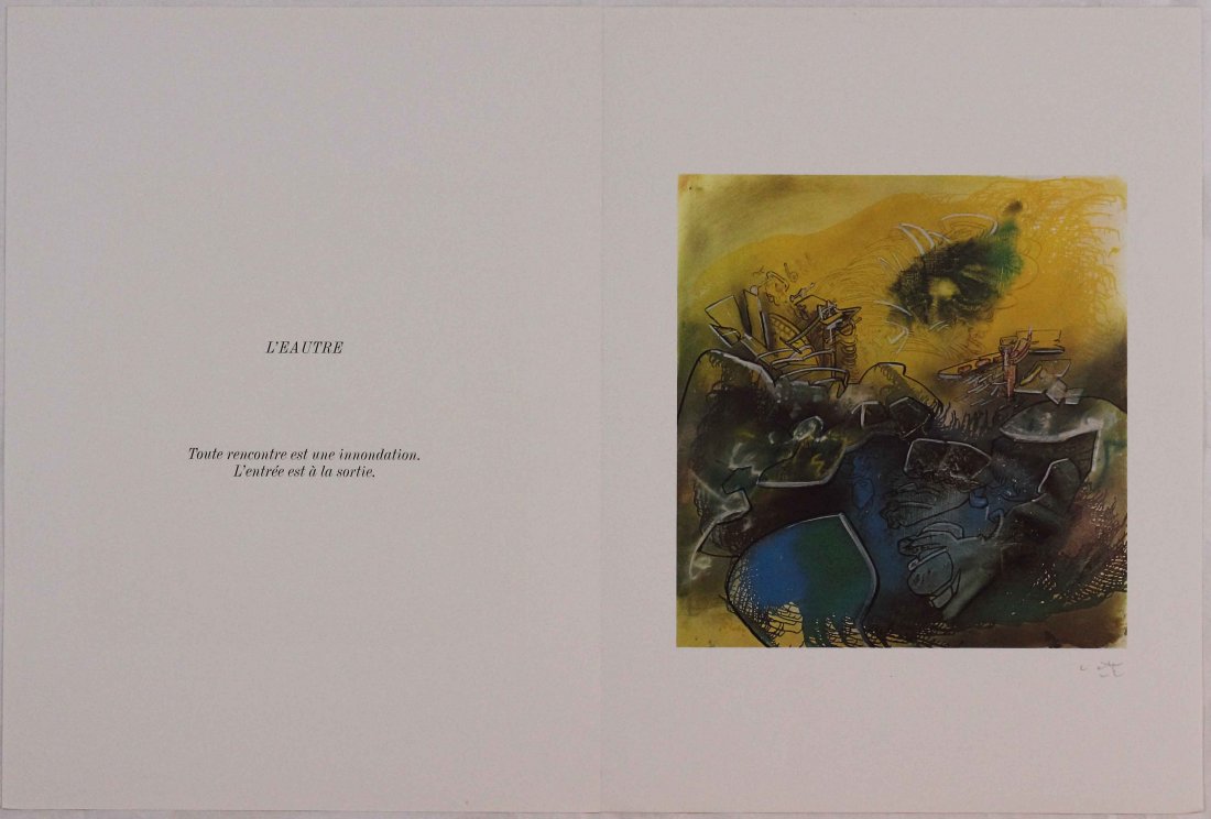 Roberto Matta, Portfolio di 11 fotolitografie, 1975: Portfolio di 11 fotolitografie; Dimensioni foglio 53,5 x 79,5 cm; Firmata in basso a destra a matita dall'Artista; Numerato 23/100; Certificato di autenticitÃ . Portfolio of 11 fotolithographs; Pape